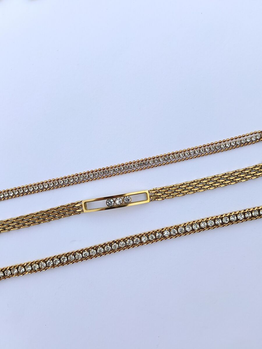 Zircon Gold Link Bracelet