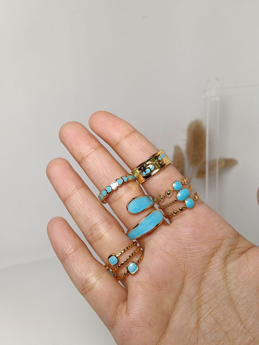 Feroza Turquoise Ring Set
