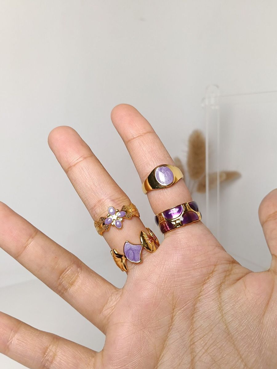 Jamni Purple Ring Set
