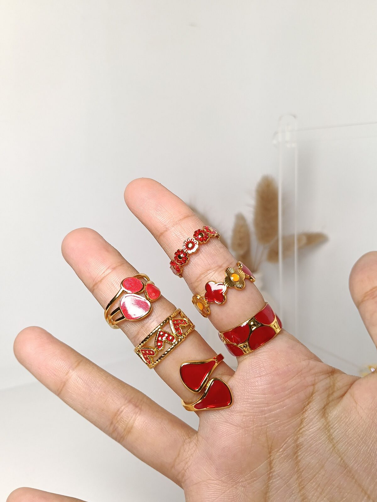 Laal Red Ring Set